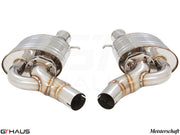 Premium performance exhaust system for Audi A8/S8 D4 4.0 T Quattro, featuring stainless steel construction and dual tips.