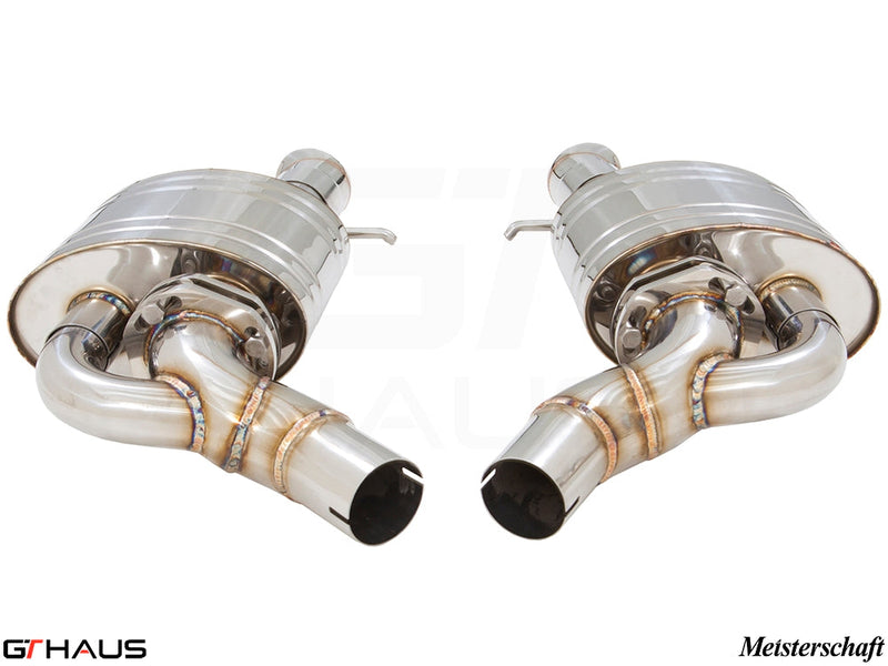 Premium performance exhaust system for Audi A8/S8 D4 4.0 T Quattro, featuring stainless steel construction and dual tips.