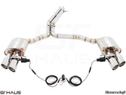 Premium performance exhaust system for Audi A8/S8 D4 Quattro, featuring stainless steel construction and electronic valve control.