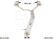 Premium performance exhaust system for Audi A8/S8 D4 Quattro, featuring stainless steel construction and electronic valve control.