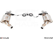 Premium exhaust system for Audi A8/S8 D4 Quattro, featuring dual tips and electronic valve control for enhanced performance.