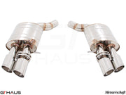 Premium performance exhaust system for Audi A8/S8 D4 Quattro, featuring dual polished tips and stainless steel construction.