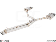 Premium performance exhaust system for Audi A8/S8 D4 Quattro, featuring stainless steel construction and dual tips.