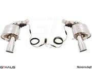 Premium exhaust system for Audi A8/S8 D4, featuring dual tips and electronic valve control for enhanced performance.