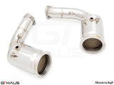 Premium down pipes for Audi Q8 SUV Coupe 2020+, featuring 400 CEL sport cats for enhanced performance.