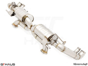 Premium performance exhaust system for Audi R8 Coupe/Roadster V10/V10+ (2017+) with stainless steel construction.