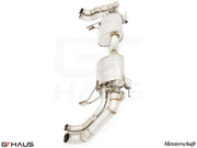 Premium stainless steel exhaust system for Audi R8 V10 and V10+ (2017+) by GTHaus, enhancing performance and sound.