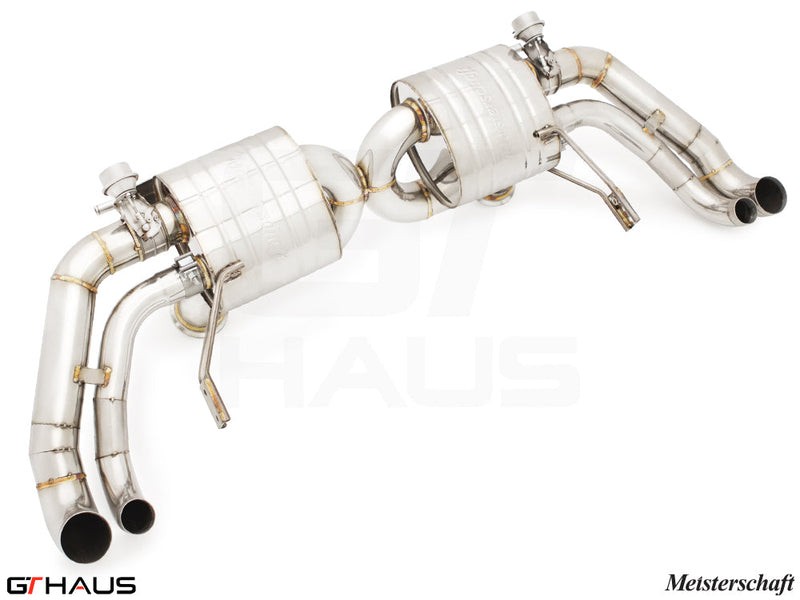 Premium exhaust system for Audi R8 Coupe/Roadster V10 and V10+ (2017+) featuring stainless steel construction.