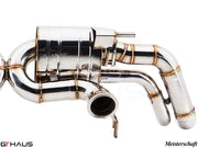 Premium stainless steel exhaust system for Audi R8 V10 models, showcasing precision craftsmanship and performance design.