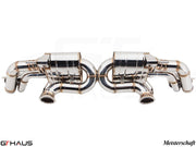Premium stainless steel exhaust system for Audi R8 Coupe/Roadster 4.2L V8, enhancing performance and sound.
