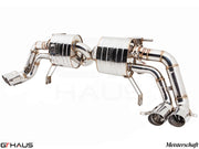 Premium stainless steel exhaust system for Audi R8 Coupe/Roadster 4.2L V8, enhancing performance and sound.