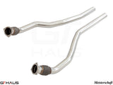Audi RS5 Coupe 2013-2017 full cat-back front and mid bolt-on pipes designed for V8 engines, featuring stainless steel construction.