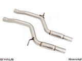 Audi RS5 Coupe 2013-2017 full cat-back front and mid bolt-on pipe, featuring high-quality stainless steel construction.