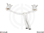 Premium performance exhaust system for Audi RS5 Coupe V8 (2013-2017) featuring dual tips and electronic valve control.
