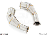 Premium down pipes for Audi RS6 Avant C8 2019+, featuring 400 CEL sport cats for enhanced performance.