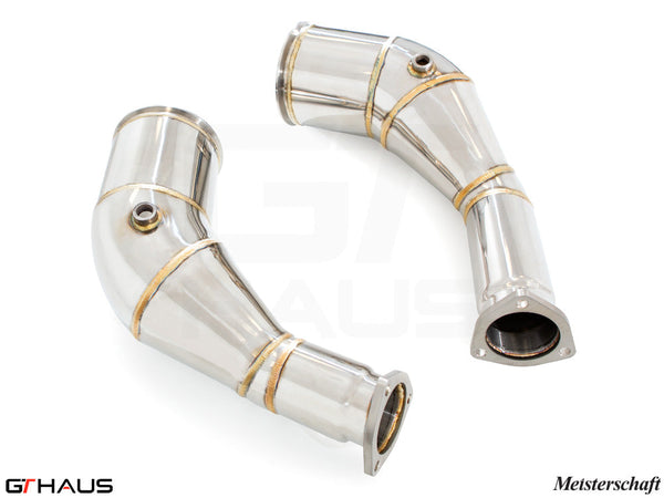 Premium down pipes for Audi RS6 Avant C8 2019+, featuring 400 CEL sport cats for enhanced performance.