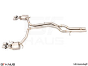 Premium exhaust system for Audi RS6 Avant C8 V8 (4.0T) featuring stainless steel construction and dual tips.