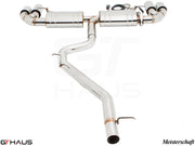 Premium performance exhaust system for Audi TT MK II 2.0T, featuring stainless steel construction and electronic valve control.