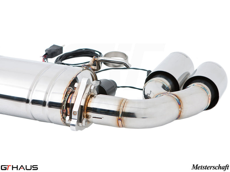Premium exhaust system for Audi TT MK II 2.0T, featuring stainless steel construction and dual tips for enhanced performance.