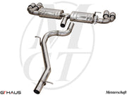 Premium performance exhaust system for Audi TT MK II 2.0T Quattro (TTS) featuring stainless steel construction.