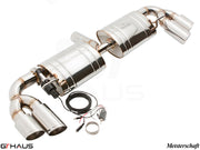 Premium exhaust system for Audi TT MK II 3.2L Quattro V6, featuring stainless steel construction and electronic valve control.