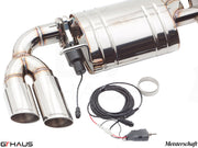 Premium exhaust system for Audi TT MK II 3.2L Quattro V6, featuring stainless steel construction and electronic valve control.