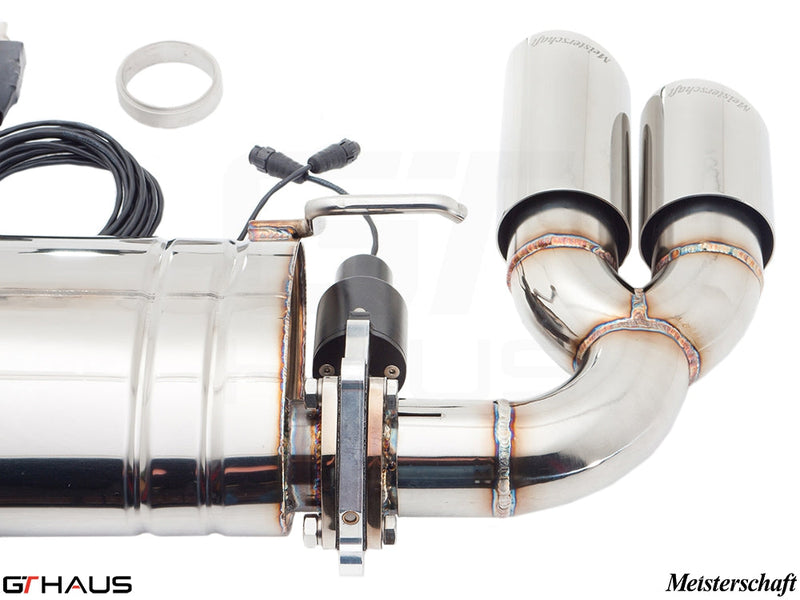 Premium exhaust system for Audi TT MK II 3.2L Quattro V6, featuring stainless steel construction and electronic valve control.