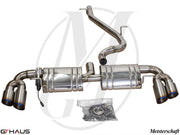 Premium exhaust system for Audi TT MK II 3.2L Quattro V6, featuring stainless steel construction and dual tips.