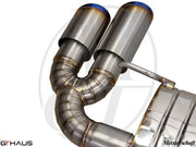Premium Meisterschaft exhaust system for Audi TT MK II 3.2L Quattro V6, featuring dual stainless steel tips.