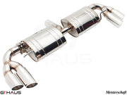 Premium Meisterschaft exhaust system for Audi TT MK II 3.2L Quattro V6, featuring polished stainless steel construction.