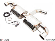 Premium performance exhaust system for Audi TT MK II TTRS, featuring stainless steel construction and electronic valve control.