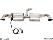 Premium exhaust system for Audi TT MK II TTRS, featuring stainless steel construction and electronic valve control.