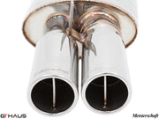 Premium Meisterschaft exhaust tips for BMW E30 M3 2.3L I-4, enhancing performance and sound. Durable stainless steel design.