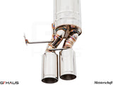 Premium Meisterschaft exhaust system for BMW E36/7, E36/8 Z3M 3.2L, featuring polished stainless steel tips and advanced design.