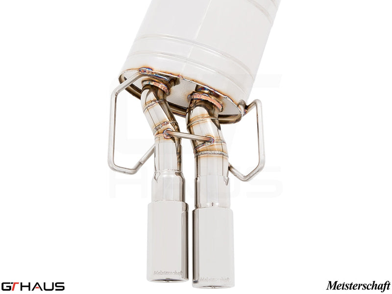 Premium exhaust system for BMW E36 M3 3.0L/3.2L Coupe/Cabrio, featuring dual polished tips and robust construction.