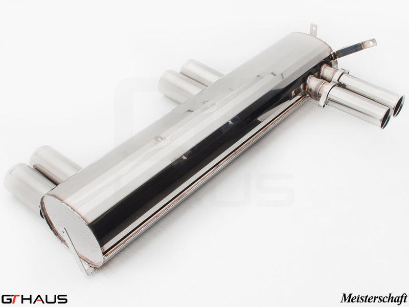 Premium stainless steel exhaust system for BMW E46 M3 3.2L, enhancing performance and sound. Perfect fit for coupe and cabrio models.