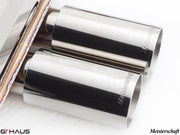 Premium stainless steel exhaust tips for BMW E46 M3 3.2L, enhancing performance and sound. Designed for Coupe and Cabrio models.