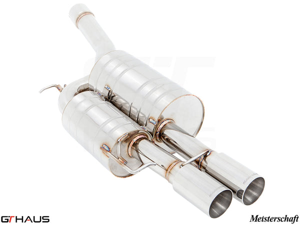 Premium stainless steel exhaust system for BMW E60/61 550i, enhancing performance and sound from 2004 to 2010.