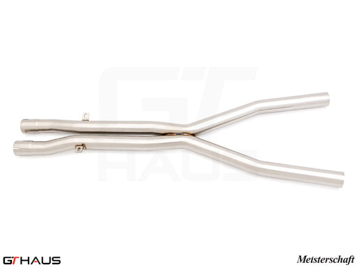 Premium stainless steel X-Pipes for BMW E60 M5 Sedan 2006-2010, designed to replace the resonator for enhanced performance.