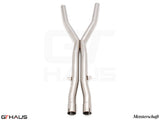 Premium stainless steel X-Pipes for BMW E60 M5 2006-2010, designed to replace the resonator for enhanced performance.