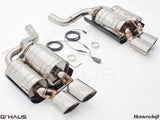 Premium performance exhaust system for BMW E60 M5 Sedan V10, featuring stainless steel construction and electronic valve control.
