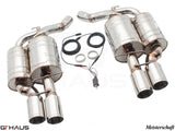 Premium performance exhaust system for BMW E63/64 M6 V10, featuring stainless steel construction and electronic valve control.