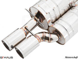 Premium stainless steel exhaust system for BMW E63/64 M6 V10, featuring dual tips and precision craftsmanship.