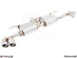 Premium performance exhaust system for BMW E70 X5 SAV 3.5i, featuring stainless steel construction and dual tips.