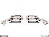 Premium exhaust system for BMW E70 X5 5.0i (2007-2013) featuring dual tips and advanced valve control technology.