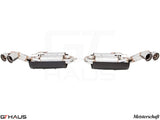 Premium exhaust system for BMW E70 X5 5.0i, featuring dual tips and advanced valve control for enhanced performance.