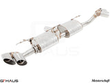 Premium performance exhaust system for BMW E71 X6 SAV Sport 3.5i, featuring stainless steel construction and dual tips.