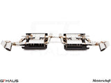 Premium exhaust system for BMW E71 X6 SAV Sport 5.0i, featuring dual tips and electronic valve control for enhanced performance.