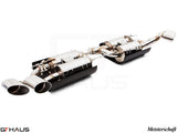 Premium exhaust system for BMW E71 X6 SAV Sport 5.0i, featuring polished tips and advanced valve control.
