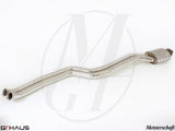 BMW E82/88 1 Series 2008-2013 section 1 pipes with resonator, featuring a sleek stainless steel design for enhanced performance.